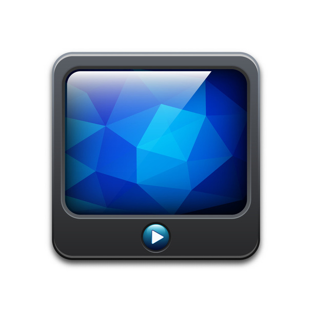TV icon with play button - Vector, afbeelding
