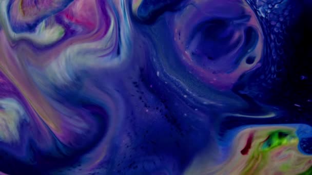 This stock video features a slow motion footage of oil paint motion, where Paint pigment are separated by light paint. Use this clip as background for creative concept videos, presentations, and more. - Footage, Video