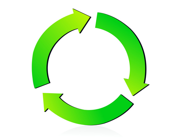 зеленый значок переработки изолирован
 - Фото, изображение