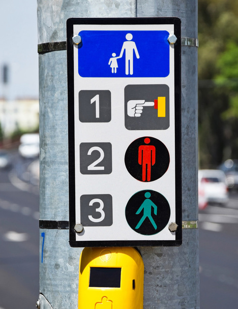 Signale am Fußgängerüberweg - Foto, Bild