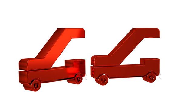 Червоні пасажирські сходи для іконки літака ізольовані на прозорому фоні. Аеропорт сходи подорожі. . - Фото, зображення