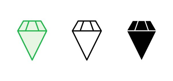 Icona diamante impostata. diamante gemme icona vettoriale. - Vettoriali, immagini