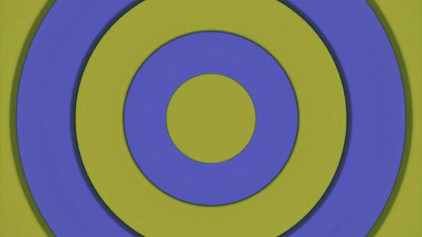 Various yellow circles along with blue ones. Design. Bright circles in abstraction that twitch in abstraction. High quality 4k footage - Photo, Image