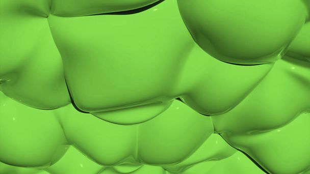 Фіолетові та зелені бульбашки. Дизайн. Невеликі щільні рідкі бульбашки, зроблені в мультиплікаційній анімації, які рухаються. Високоякісні 4k кадри - Фото, зображення