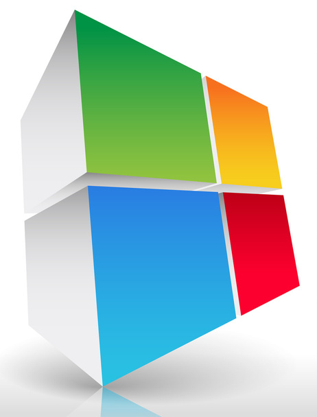 3d Colorful cube element - Vetor, Imagem
