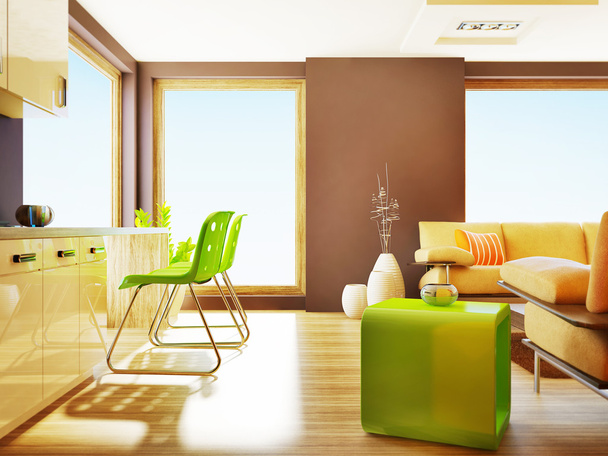 Habitación interior moderna con muebles agradables en el interior
. - Foto, imagen