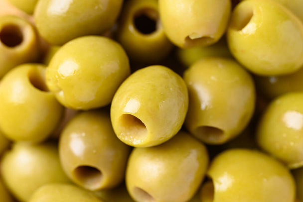 Olive sottaceto, Sfondo di texture olive verdi denocciolate - Foto, immagini