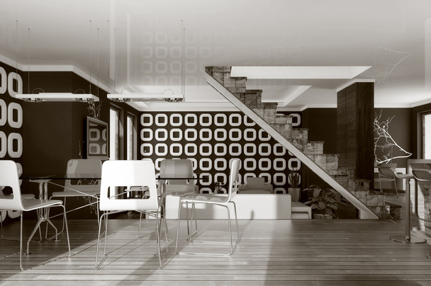 Modernes Interieur mit schönen Möbeln im Inneren. - Foto, Bild