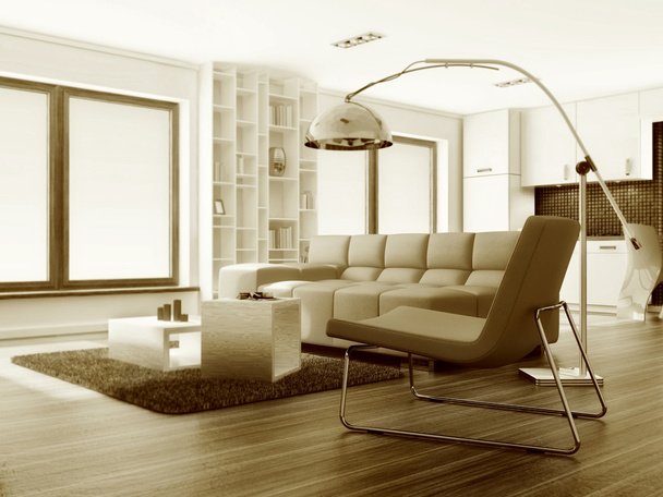 moderní interiér pokoje s hezkým nábytkem uvnitř. - Fotografie, Obrázek