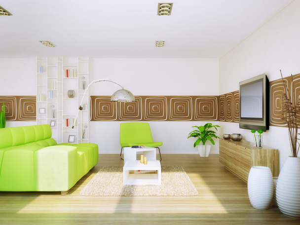 moderní interiér pokoje s hezkým nábytkem uvnitř. - Fotografie, Obrázek