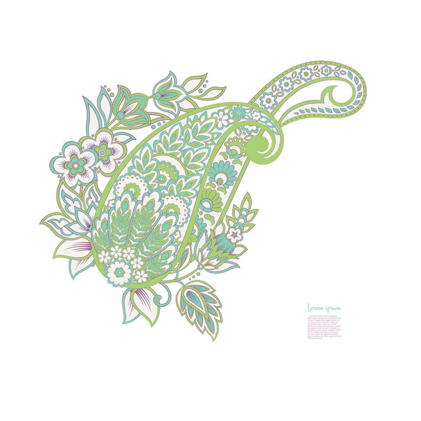 Vector Isolated indian pattern with paisley - Vector, Imagen