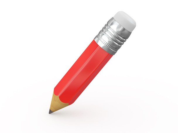 Pencil with eraser. 3d - Zdjęcie, obraz