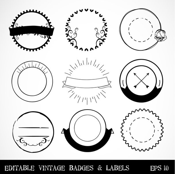 Editable Vintage Badges and Labels - Vector, Image