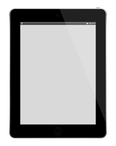 Tablet PC realista con pantalla en blanco aislada sobre fondo blanco. - Vector, imagen