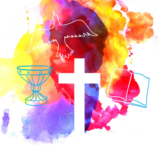 барвистий абстрактний фон з хрестом
 - Вектор, зображення
