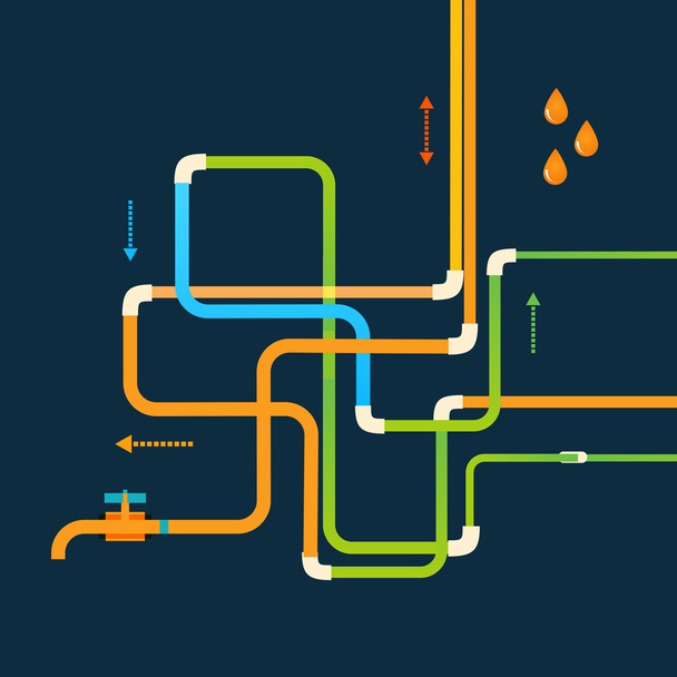Abstract design tangled pipes - Vector, Image