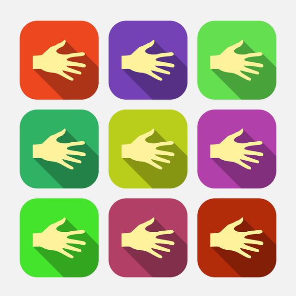 Set of flat icon hands - Vector, Image