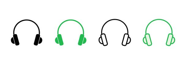 Σύνολο εικονιδίων ακουστικών. Σύμβολα εικονιδίων Headvector - Διάνυσμα, εικόνα