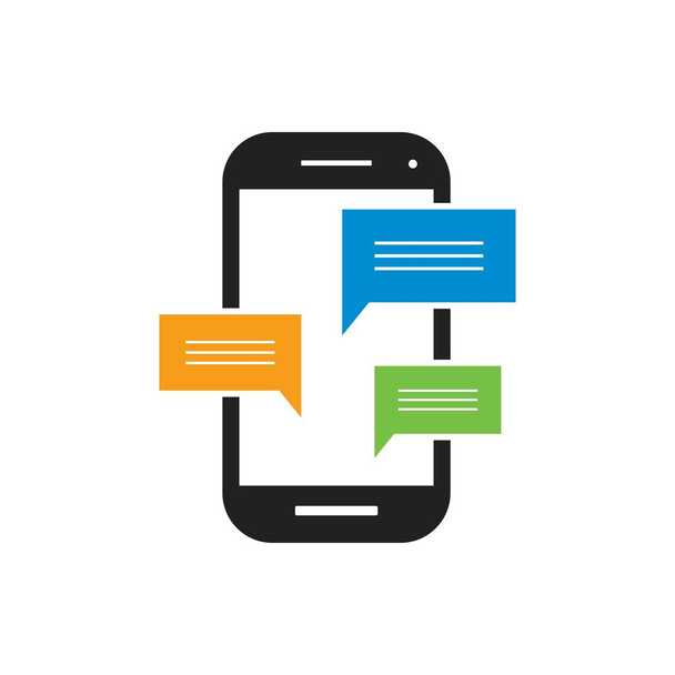 új chat jele mobiltelefon logó vektor ikon illusztráció tervezés  - Vektor, kép