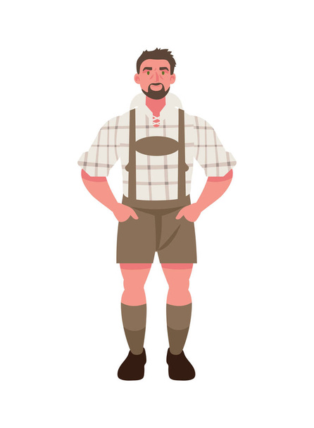 deutscher mann in lederhosen design illustration - Vektor, Bild