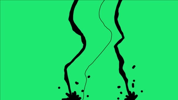Animación de efectos de dibujos animados relámpago negro en la pantalla verde. Perfecto para vídeos comerciales, imágenes, elementos de película - Imágenes, Vídeo