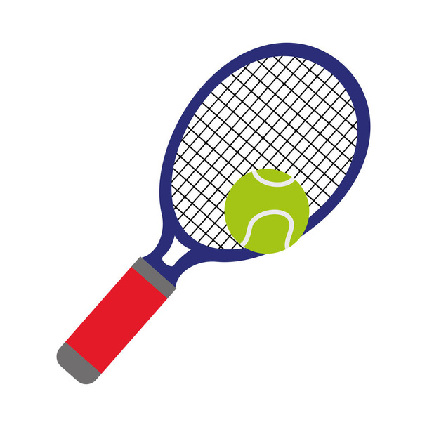 tenisz ütő és labda vektor elszigetelt - Vektor, kép