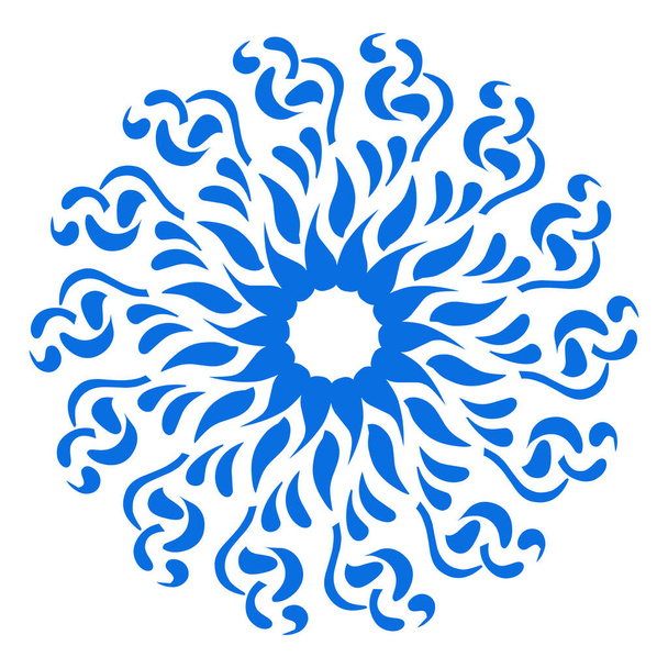 Modrá barva etnické mandala patern design ilustrace. Ideální pro loga, ikony, samolepky, tetování, designové prvky pro webové stránky, reklamy a další - Vektor, obrázek