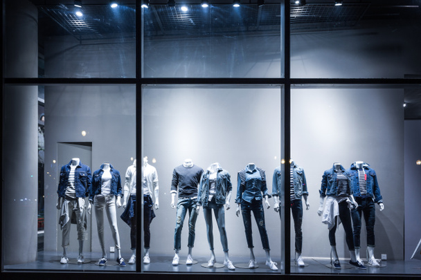 Fashion shop display window and clothes - Photo, Image