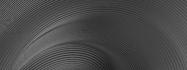 Gümüş, koyu gri, dalgalı şeritli şık Ayık Modern 3D Yapılandırma Soyut Arka plan Yüksek kalite 3D - Fotoğraf, Görsel
