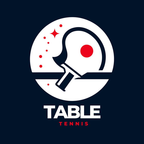 Logo tenisa stołowego to sport lepiej znany jako ping pong, rakieta sportowa - Wektor, obraz