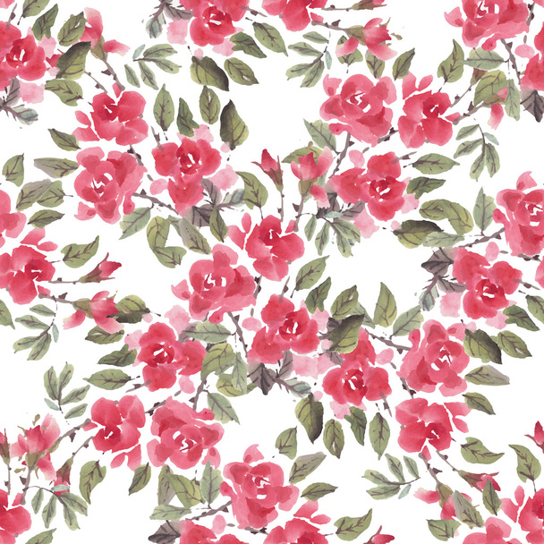 Watercolor roses pattern - Вектор, зображення