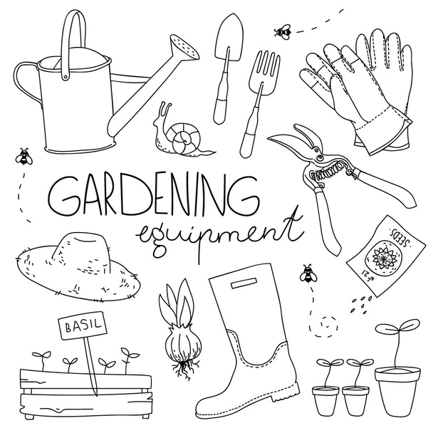 Gardening equipment - Vector, Image