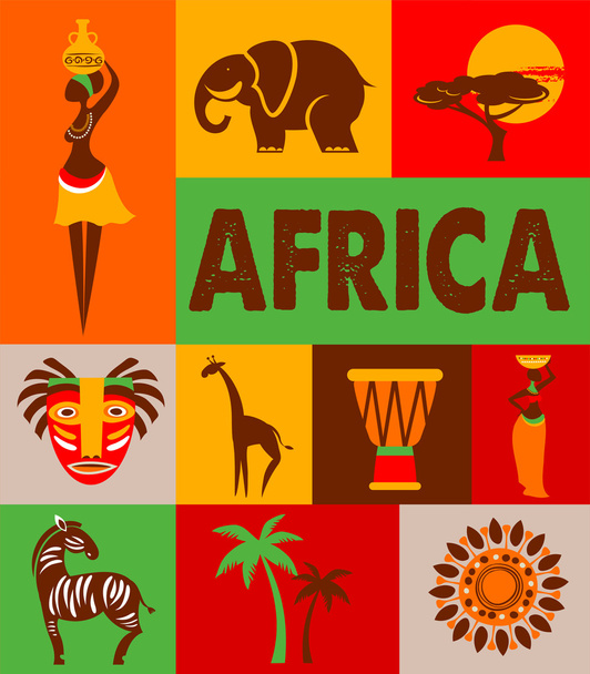 Afrika - Plakat und Hintergrund - Vektor, Bild