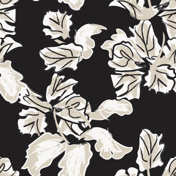 Couleur neutre Abstrait Conception florale sans couture pour textiles de mode, graphiques, arrière-plans et artisanat - Vecteur, image