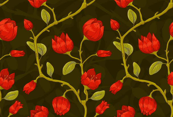Floral seamless background - Vector, afbeelding