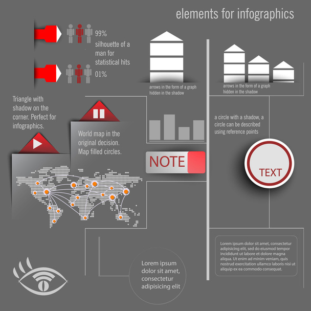 Infographics op een grijze achtergrond. Infographics voor het bedrijfsleven. - Foto, afbeelding