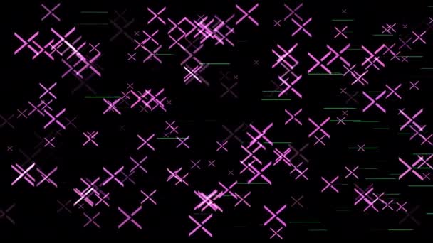 Purple Crosses cyfrowe tło ruchu .  - Materiał filmowy, wideo