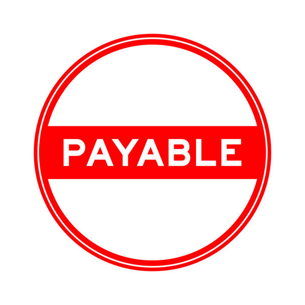 Adesivo de selo redondo de cor vermelha em palavra a pagar no fundo branco - Vetor, Imagem