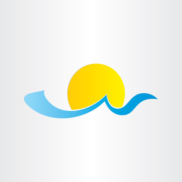 sol y olas de mar icono del agua de verano
 - Vector, imagen