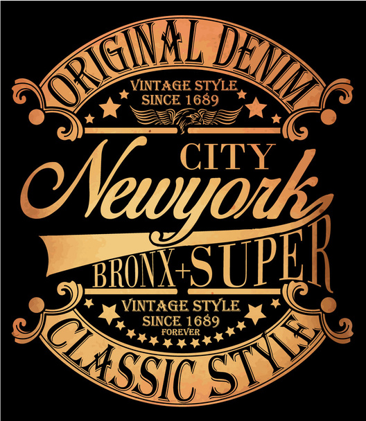 New york Vintage Slogan Man T shirt Graphic Vector Design - Vector, Image