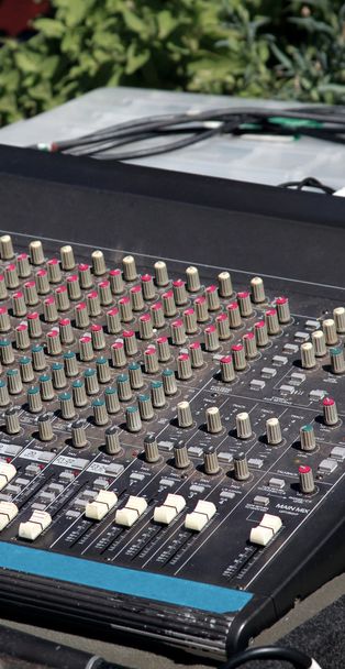 Audio mixer with cables - Photo, Image