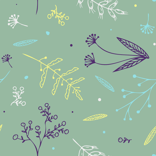 Seamless hand drawn autumn flower pattern with pastel color in vector - Vector, Image