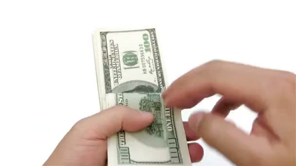 Compter la pile de papier-monnaie USD
 - Séquence, vidéo