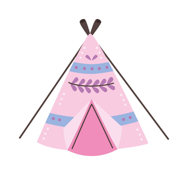 girl tent design vector isolated - Vector, Image