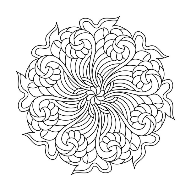 Infinite patterns adult mandala coloring book page for kdp book interior - Vector, Image