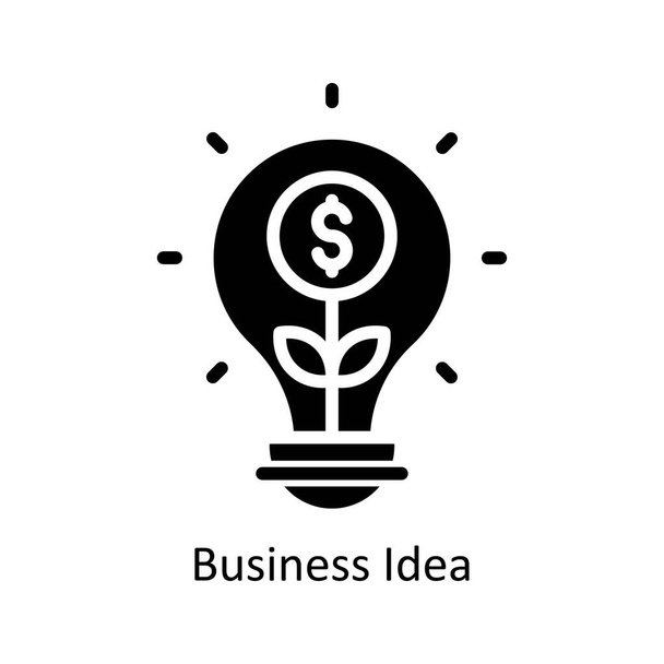 Вектор бизнес-идеи Solid Icon Design иллюстрация. Символ бизнеса и управления на белом фоне EPS 10 файл - Вектор,изображение