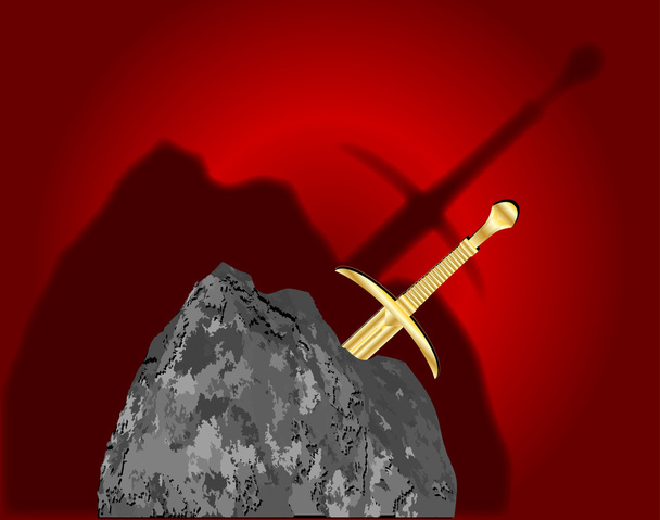 Meč v kameni - Vektor, obrázek
