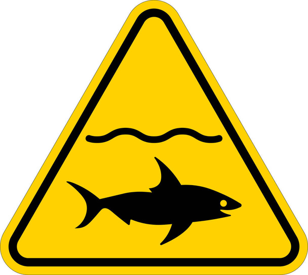 Warning Keep Out  Shark Sighted Sign - Vector, Image