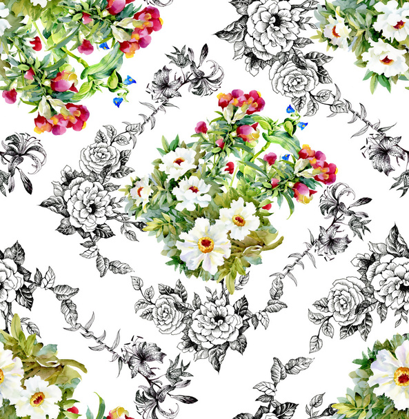 Garden floral pattern - Foto, afbeelding