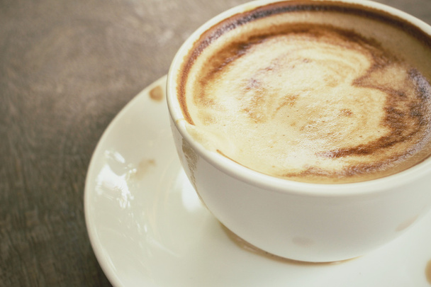 Vintage latte art coffee - Fotó, kép